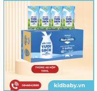 Thùng 48 hôp sữa tươi sạch tiệt trùng Nutimilk, ít đường, 110ml (lốc 4 hộp) 