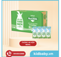 Thùng 48 hôp sữa tươi sạch tiệt trùng Nutimilk, có đường, 180ml (lốc 4 hộp)