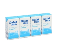Lốc 4 hộp sữa tươi tiệt trùng Dalat Milk ít đường 110ml