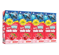 Lốc 4 hộp Sữa trái cây Kun hương dâu 180ml