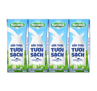 Lốc 4 hộp sữa tươi tiệt trùng Nutimilk ít đường 180ml