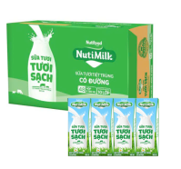 Thùng 48 hộp sữa tươi tiệt trùng Nutimilk có đường 180ml