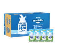 Thùng 48 hộp sữa tươi tiệt trùng Nutimilk ít đường 110ml