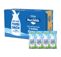 Thùng 48 hộp sữa tươi tiệt trùng Nutimilk ít đường 180ml